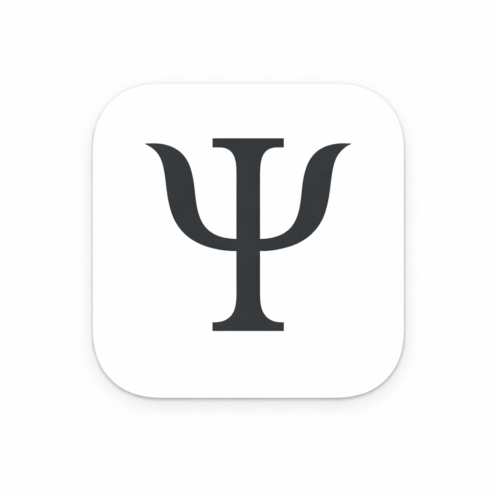 icono minimalista con símbolo psi